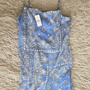 LOFT Blue and White Paisley Dress